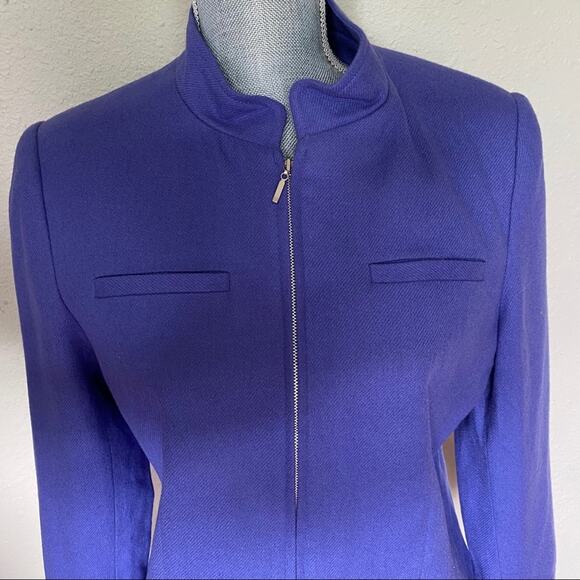 J.G. Hook Collarless Purple Wool Jacket - Picture 4 of 16